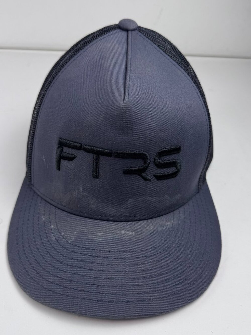 Sport-Tek FTRS Trucker Hat Snapback Mesh Back Cap OSFA Charcoal Gray Stained